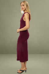 Red Bodycon Dress Twist Off Shoulder