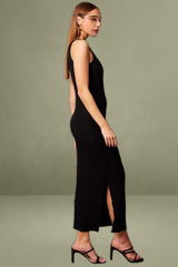 Black Bodycon Dress Sleeveless Textured