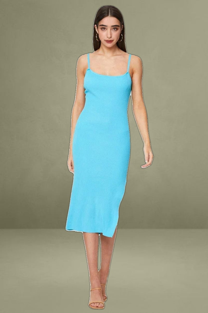 Blue Knit Dress Bodycon