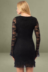 Black Bodycon Dress Mini Lace