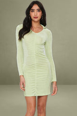 Green Mini Dress Long Sleeve