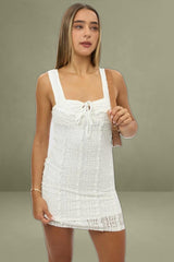 White Lace Mini Bodycon Dress