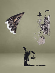 Quinella Black Lace Crepe Backless Mini Dress