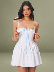 Malia Drop Waist Corset Lace Up Back Mini Dress