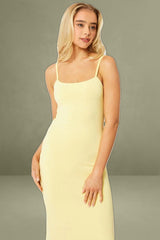 Yellow Bodycon Dress Maxi Supersoft