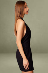 Black Halter Neck Mini Dress