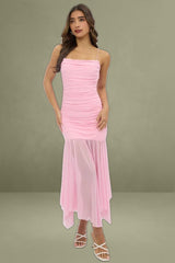 Pink Bodycon Dress Singlet Maxi