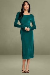 Green Slinky Jersey Bodycon Dress
