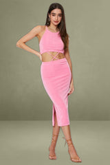 Pink Midi Dress Bodycon