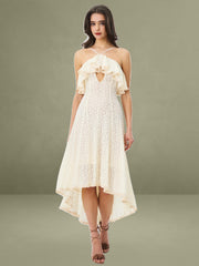 Idra Lace Trim Sleeveless Crochet Midi Trailing Dress