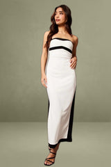 White Bodycon Dress Colorblock