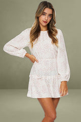 Print Mini Dress Long Sleeve