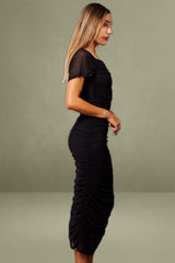 Black Mesh Bodycon Dress