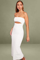 White Bodycon Dress Textured