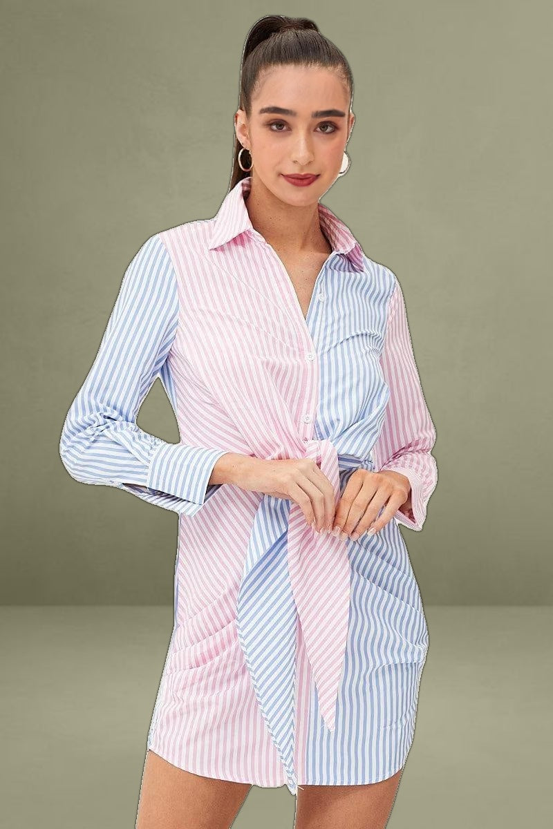 Stripe Shirt Dress Long Sleeve