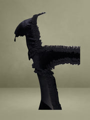 Black Velvet and Mesh Long Sleeve Maxi Dress