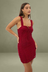 Red Bodycon Dress Lace Mini