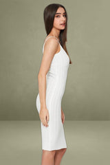 White Midi Dress Knit