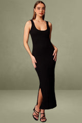 Black Bodycon Dress Sleeveless Textured