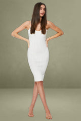 White Midi Dress Knit