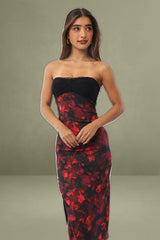 Multi-Floral Mesh Bodycon Dress