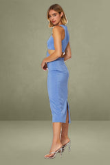 Blue Midi Dress Sleeveless