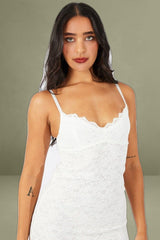 White Bodycon Dress Strappy Lace