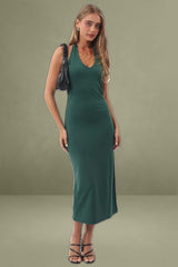 Green Bodycon Dress Halter Neck
