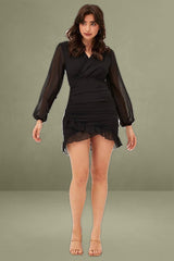 Black Long Sleeve Party Bodycon Dress