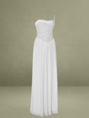 Ucille White Embroidered Chiffon Maxi Dress