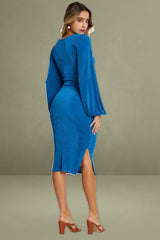 Blue Slinky Jersey Cut Out Dress