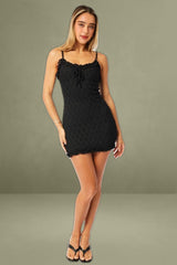 Black Bodycon Dress Singlet Lace Mini
