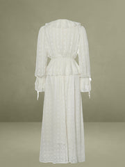 Jacquard Chiffon Long Sleeve Maxi Dress