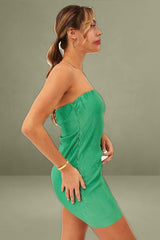 Green Plisse Dress Mini Bandeau
