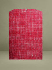 Red Tweed Long Sleeve Drop Waist Mini Dress