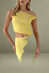 Yellow Maxi Mesh Bodycon Dress