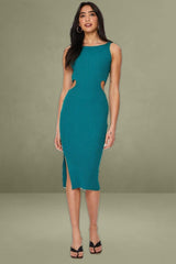 Green Knit Dress Midi
