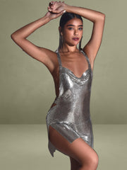 Serenity Silver Copper Mesh Dress