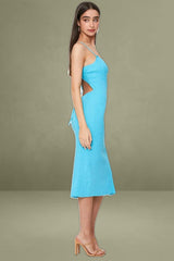 Blue Knit Dress Bodycon