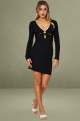 Black Cut-Out Detail Mini Dress