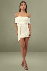 White Bodycon Dress Off Shoulder Mini