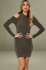 Green Long Sleeve Bodycon Dress