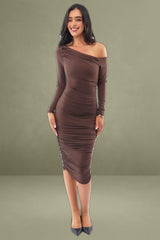 Brown Bodycon Dress Long Sleeve