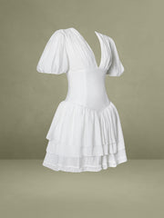 Caitlyn Bubble Sleeve Layered Mini Corset Dress