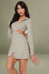 Multi Mini Dress Long Sleeve