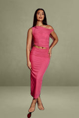 Pink Maxi Mesh Bodycon Dress
