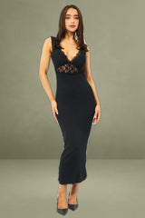 Black Bodycon Dress Sleeveless Mesh