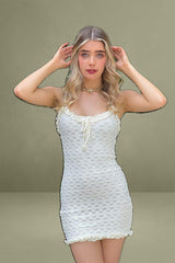 White Bodycon Dress Singlet Lace Mini