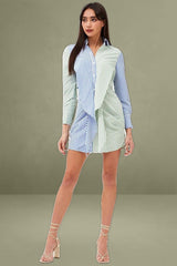 Stripe Shirt Dress Long Sleeve Mini