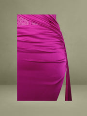 Holly Fuchsia Crystallized Corset High Slit Satin Gown